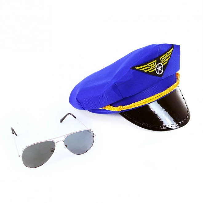 Pilotenkappe mit Brille für Erwachsene