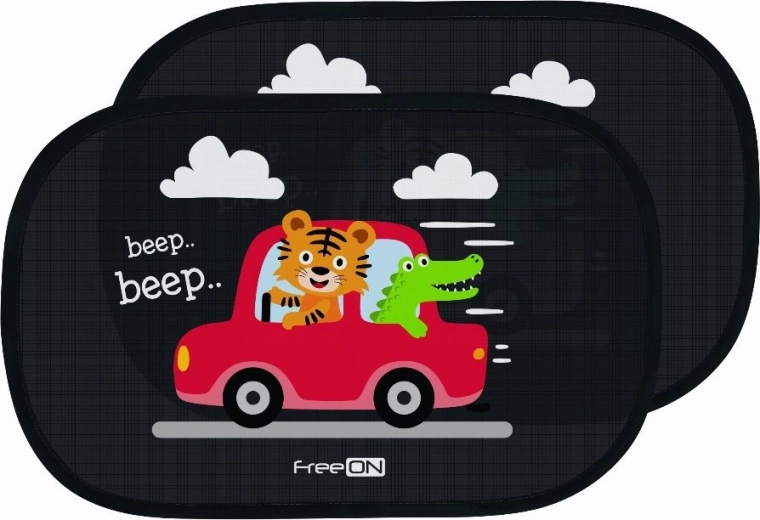 FreeON Sonnenblenden fürs Auto mit Tiermotiven, UPF 50+, 48 × 31 cm