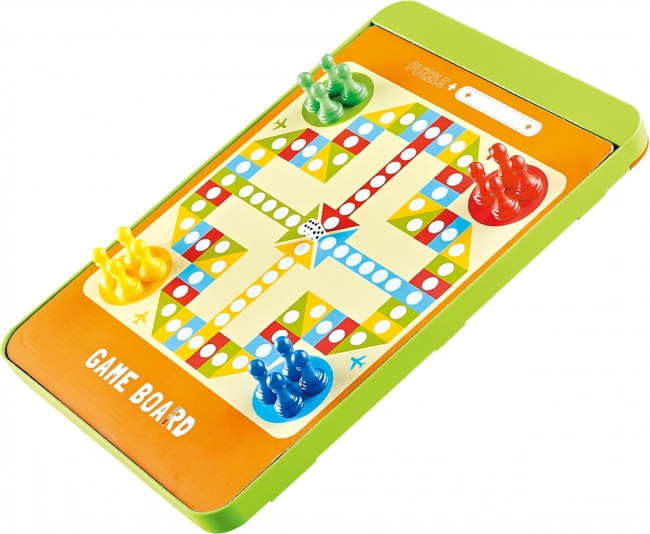 WOOPIE Magnetisches Labyrinth 2-in-1 Spiel Mensch ärgere dich nicht