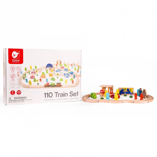 Holzeisenbahn Spielset 110 Teile