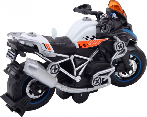 Motorrad zum Zusammenbauen mit Beleuchtung und Soundeffekten Schwarz Rennstil