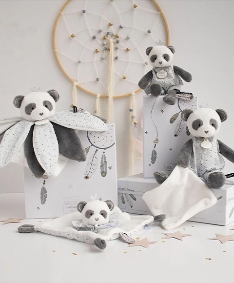 Süßes Panda Kuscheltuch Geschenkset