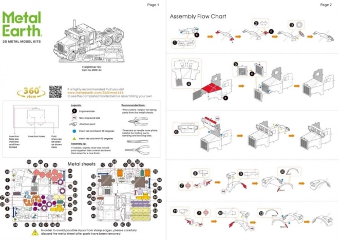 Metal Earth 3D Puzzle Freightliner LKW Langnase