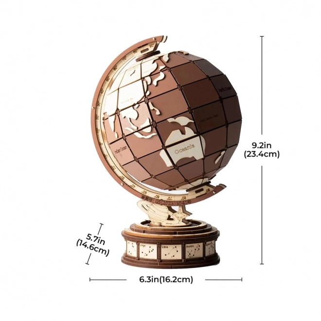 3D Holzpuzzle Globus und Wunder der Welt