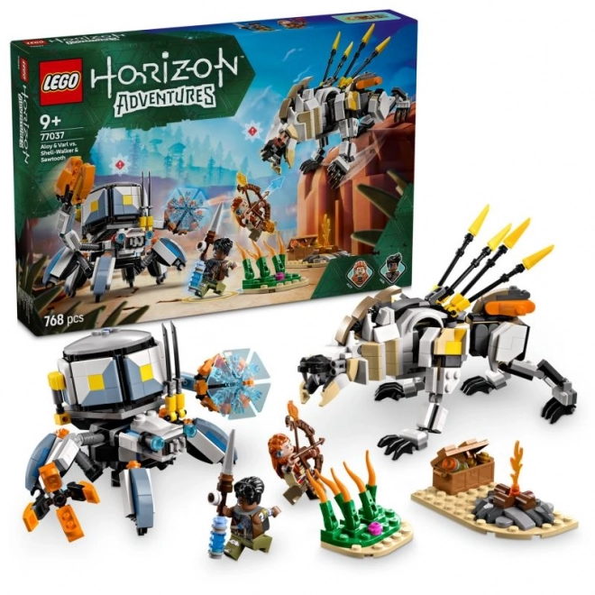 Lego Horizon Abenteuer Aloy und Varl gegen Krabbenläufer und Sägenzahn