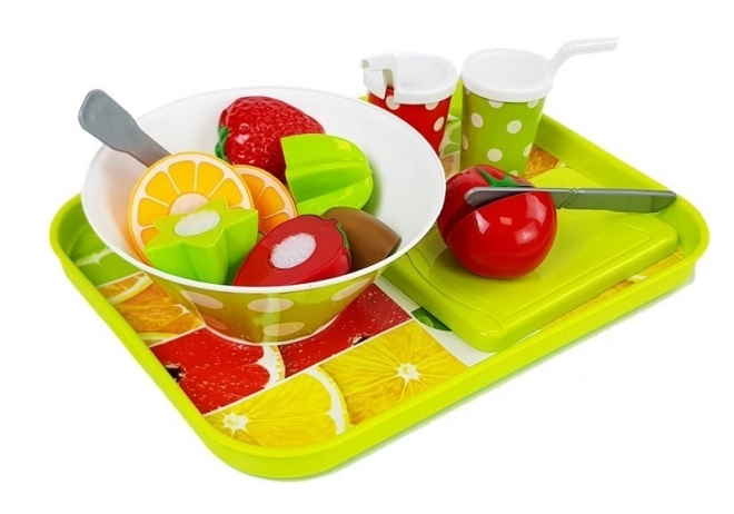 Spielset Gemüses und Obst mit Mixer und Tablett