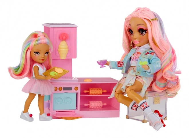 Rainbow High Spielset mit kleiner Schwester – Bäckerei