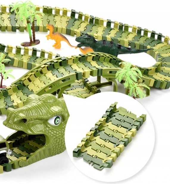 Dinosaurier Rennstrecke mit Auto und Figuren