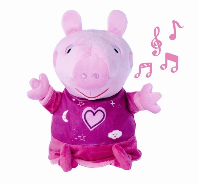 Peppa Pig 2-in-1 Kuscheltier mit Schlaflied und Licht, rosa, 25 cm