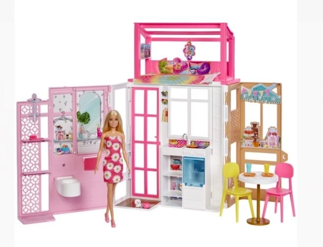 Barbie Puppenhaus mit Puppe und Welpe Spielset