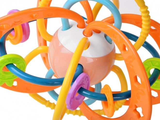 Sensorischer Beißring für Babys Rassel – Orange