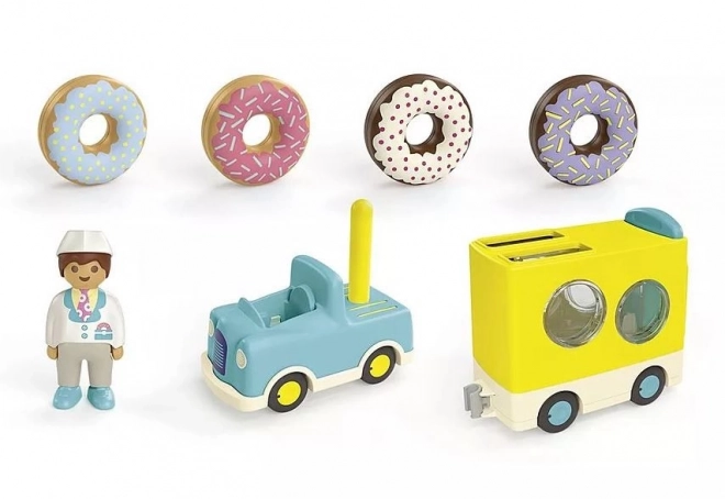 Spielset Figuren Junior Verrückter Donut-Truck mit Stapel- und Sortierfunktion