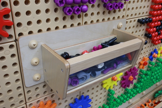 Zubehörbox mit durchsichtiger Wand für Masterkidz STEM Tafel