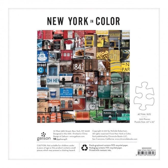 Galison Puzzle Bunter New York 500 Teile