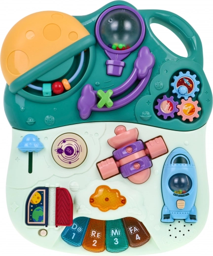 Interaktives Panel mit Weltraum-Motiv