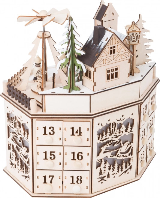 Adventskalender mit Weihnachts-Pyramide