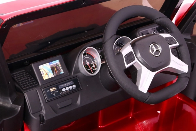Mercedes AMG G65 Elektroauto für Kinder Rot lackiert + Gepäckträger + Lichter Geräusche