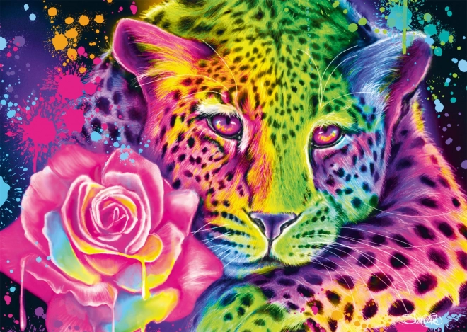 Neon Puzzle Leopard 1000 Teile