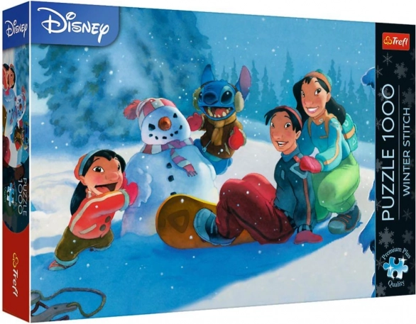 Puzzle Premium Plus Winter mit Stitch 1000 Teile