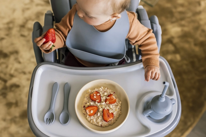 Silikon Lätzchen Taubengrau