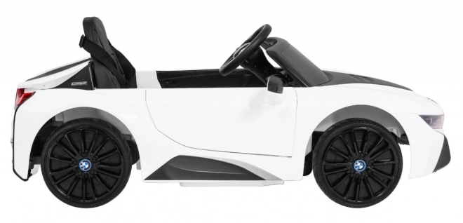 BMW I8 Lift Batterieauto Weiß + Fernbedienung + langsamer Start + 3-Punkt-Gurte + MP3 USB + LED-Diode