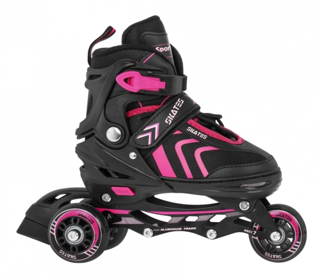 4-in-1 Rollschuhe, Schlittschuhe, Skates Set für Kinder Größe 29-33 Pink – Rosa