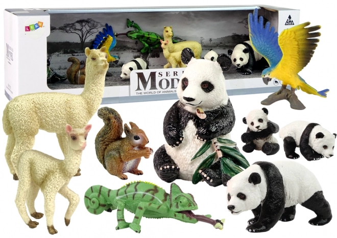 Set Tierfiguren: Papagei und Panda