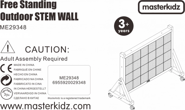 Masterkidz Holztafel XXL Wissenschaftliche Kreative STEM Outdoor-Wand