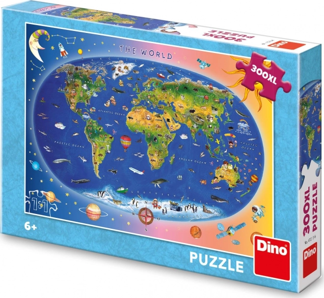 Dino Kinderpuzzlekarte 300 XL Teile