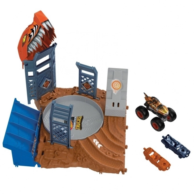 Hot Wheels Monster Trucks Arena Smashers Tiger Shark Set