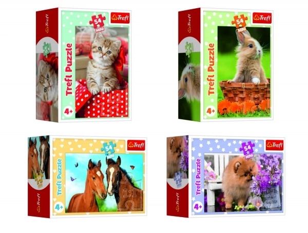 Minipuzzle mit Tierbabys in 4 Designs