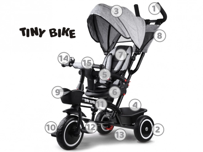 Kinder-Dreirad Tiny Bike 3-in-1 mit Verdeck