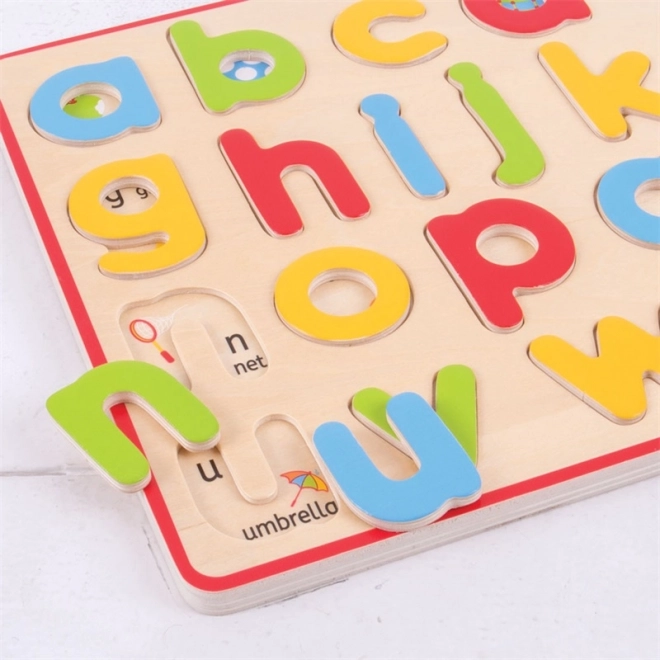 Bigjigs Toys Englisches Holzpuzzle mit Bildern