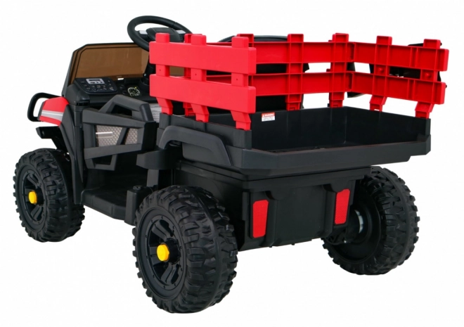 Kinder Bauernhof-Pick-up rot + Fernbedienung + Gepäckwagen + Schaufel + EVA + MP3 LED