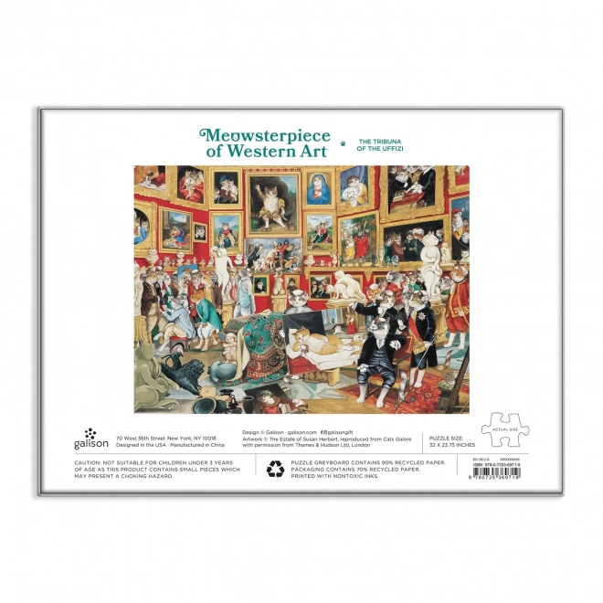 Galison Puzzle Tribuna Uffizi mit Katzen 1500 Teile