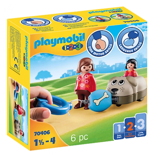 Playmobil Welpe auf Rädern Wagen Set