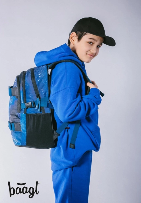 Baagl 3er-Set Skate Steel: Schulrucksack, Mäppchen, Turnbeutel