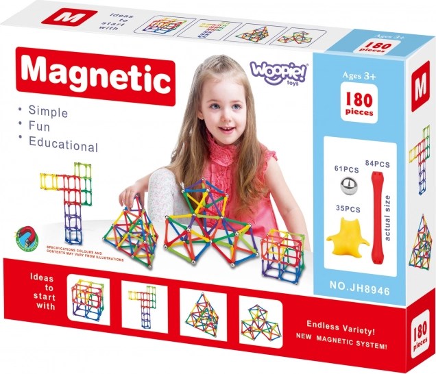 Magnetische Bausteine Woopie Kreatives Puzzle 180 Stk