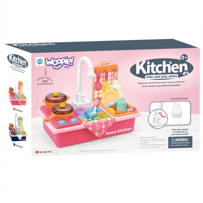 Woopie Kinderküche mit Spüle Rosa
