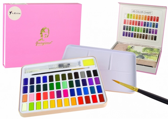 Künstler-Set mit 48 Aquarellfarben und Zubehör