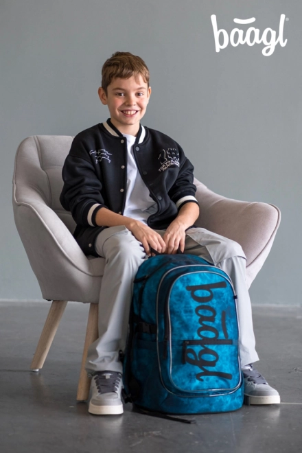 Baagl 3er Set: Rucksack, Federmäppchen und Beutel Ocean