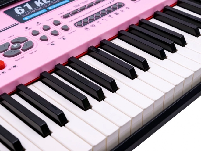 Elektronisches Keyboard mit Mikrofon 61 Tasten – rosa