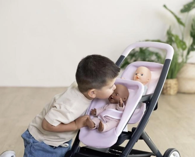 Sportwagen für Puppenzwillinge Maxi Cosi hellrosa