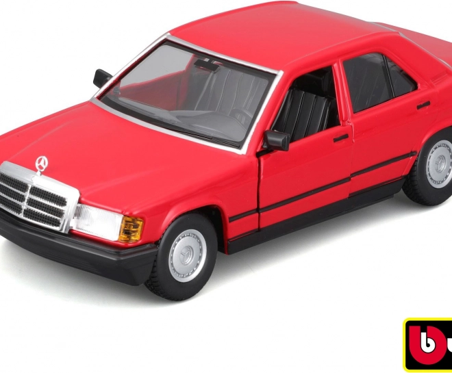 Metallmodellauto Bburago 1:24 Plus 1987 Mercedes-Benz 190E rot