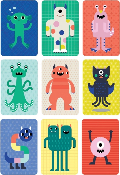 Bunte und ansprechende Monster-Illustrationen