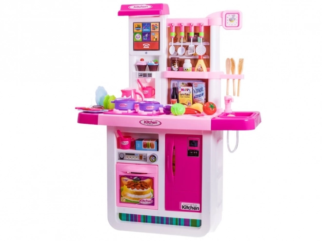 Interaktive Kinderküche mit Kühlschrank – rosa