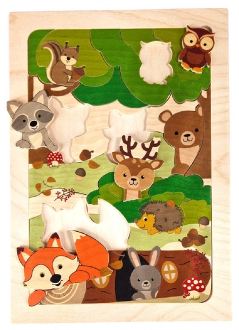 Hess Holzpuzzle Fuchs und Waldtiere