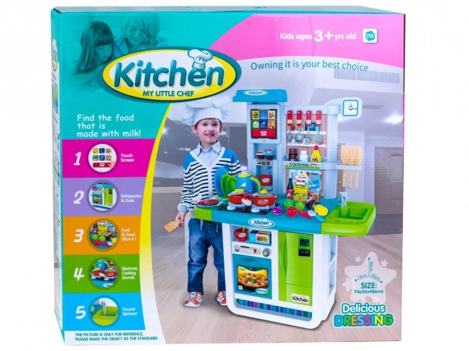 Interaktive Kinderküche mit Kühlschrank – blau