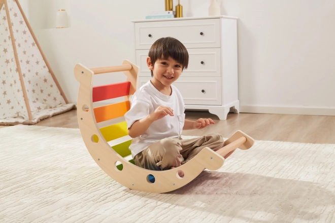 Viga Holz-Schaukelbrücke Montessori Regenbogen