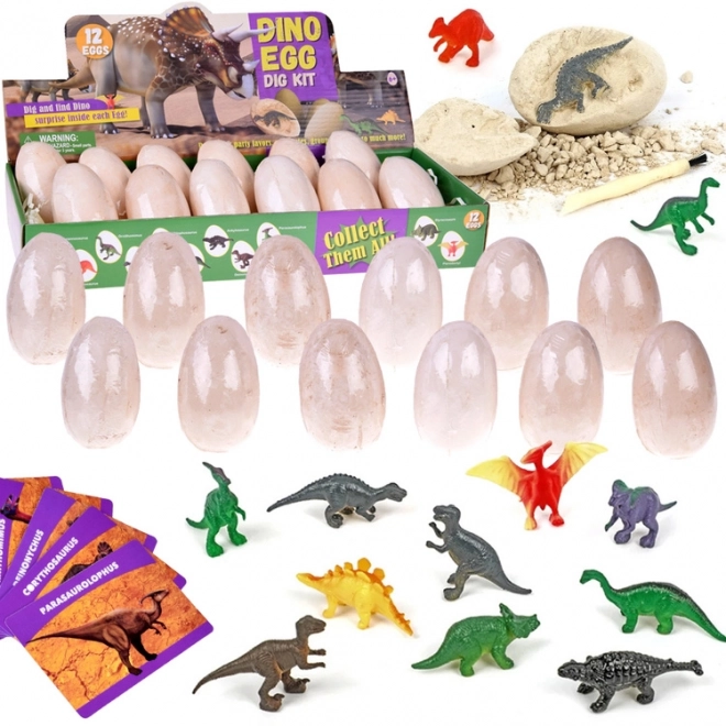 Archeologie-Set mit 12 großen Dinosaurier-Eiern